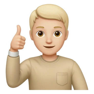 thumbs up light beige sleeve sticker