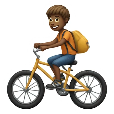 A boy riding bike sticker