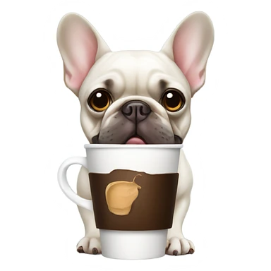 French bulldog with coffee sticker