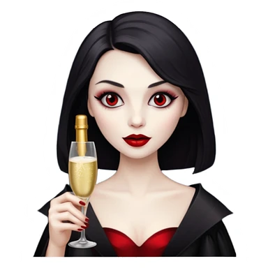 vampire with sampine bottle sticker