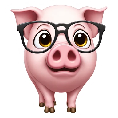 pig wearing glasses sticker