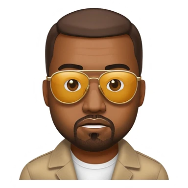 Kanye West emoji with sunglasses and a confident expression sticker