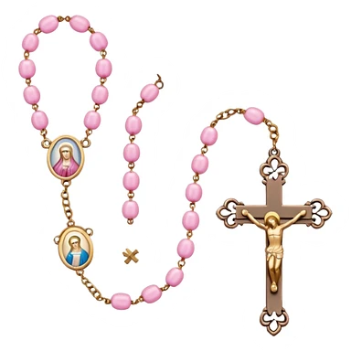 make catholic rosary with very girly pink tones. sticker