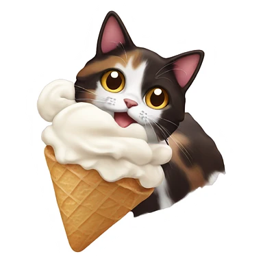 Icecream with calico cat sticker