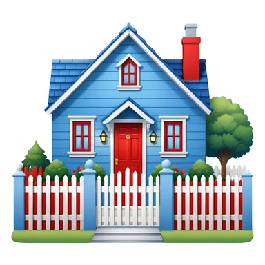 Blue house cute sticker