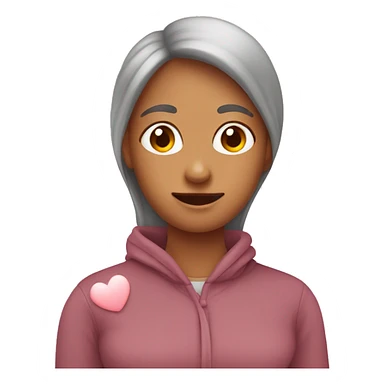 Mom word with cute little heart emoji sticker