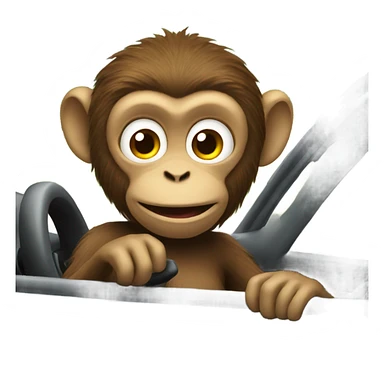 Monkey driving a car  sticker
