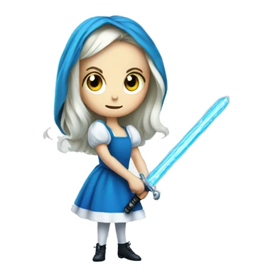 Alice in the wonderland with laser sword sticker