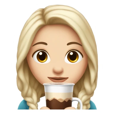 white girl with black long hair and a hot chocolate sticker