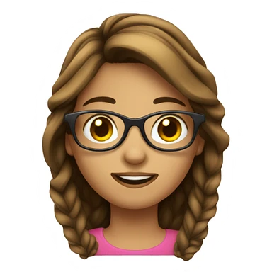 Fille a lunettes cheveux châtain sticker