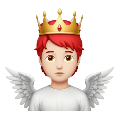 an angel with a red crown on his head, 4 wings sticker