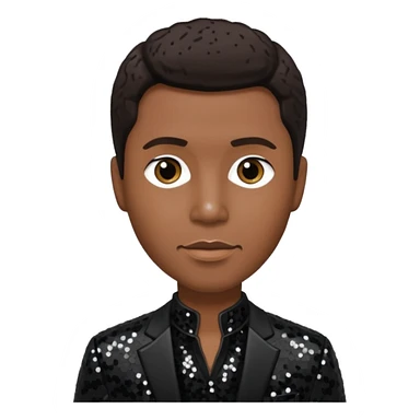 Kenneth Babyface Edmonds with dark brown hair, black sequin outfit sticker