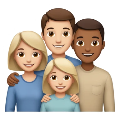 Realistic  family with neutral color sticker