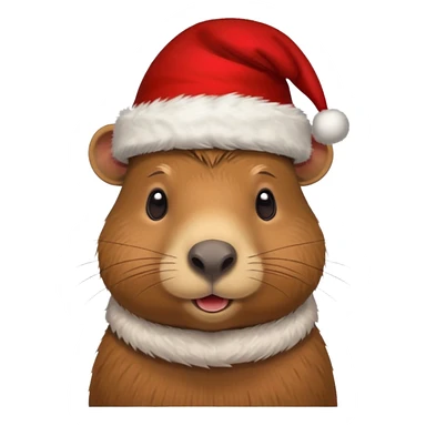 Asme un capivara con gorrito de navidad sticker