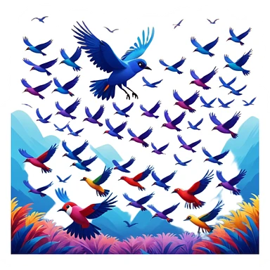 Migration birds movie poster  sticker