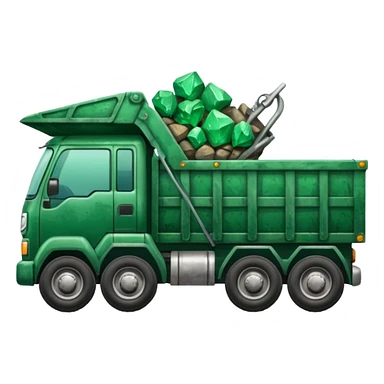 green truck with emrarld ore sticker