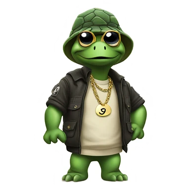 Turtle as rapper sticker