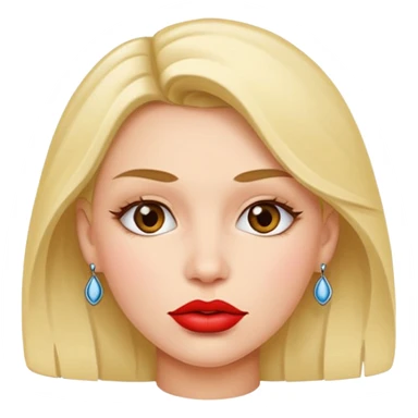 woman having pin on the lips sticker