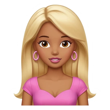 Brown skin blonde Barbie blushing sticker