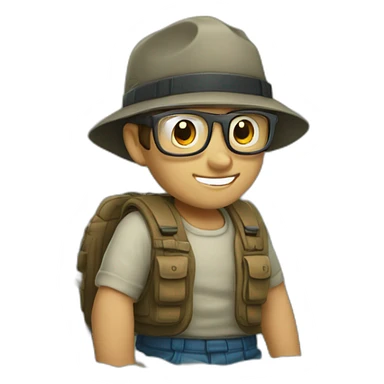 castor dans une riviere sticker