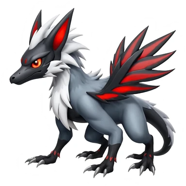 Silvally-Nargacuga-fusion-animal-hybrid-creature, full body sticker