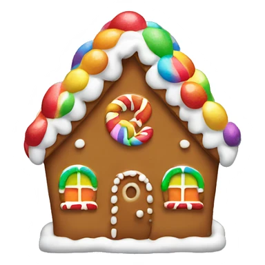 Gingerbread house with a rainbow bow  sticker