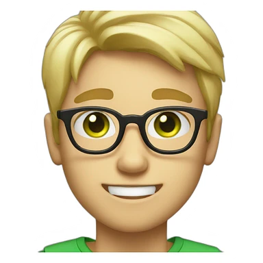 Blondie Boy with glasses and green eyes wink sticker