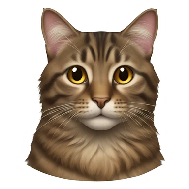 Long hair brown tabby cat sticker
