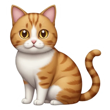 full body torbie and white cat with small head, hazel eyes, and short but chubby body sticker