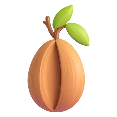 large single almond, realistic sticker
