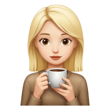 blonde girl with cup of coffee sticker
