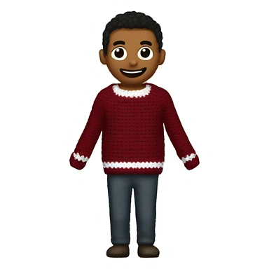  crochet maroon christmas sweater sticker