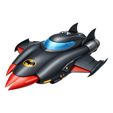 batmobile riding a rocket ship boom! sticker