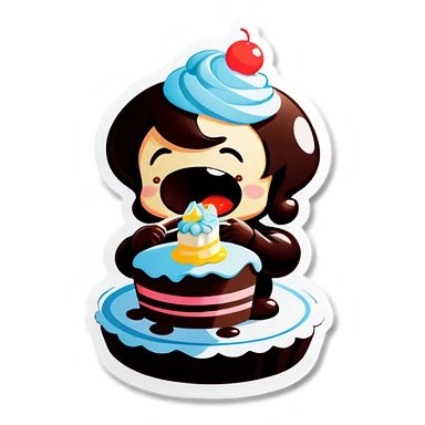BIBBLE eating cake sticker