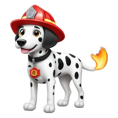Dalmatian with fire fighter hat  sticker
