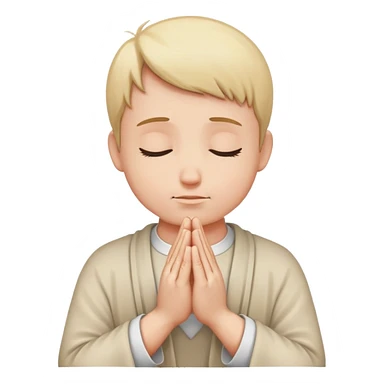 person praying, hands clasped in prayer sticker
