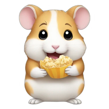 Hamster eating popcorn sticker