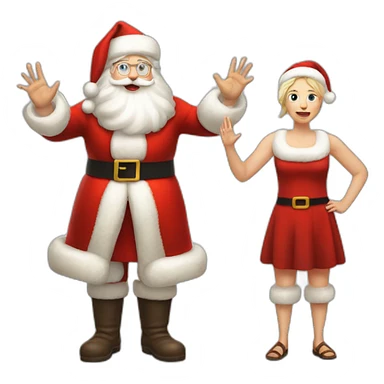 Full height Actively gesturing with hands pale skin Santa Claus sticker