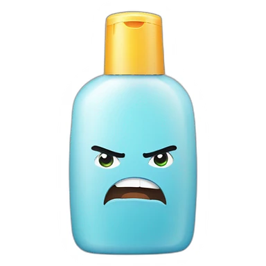 Angry shampoo bottle sticker