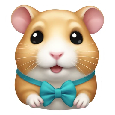 hamster with bow  sticker