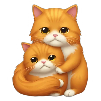 Orange persian cat hug capibara sticker