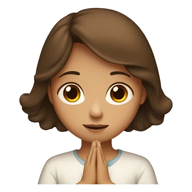 a girl with brown hair is praying sticker
