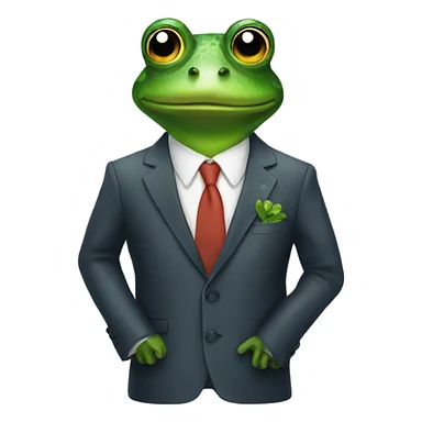 Frog wearing a suit sticker