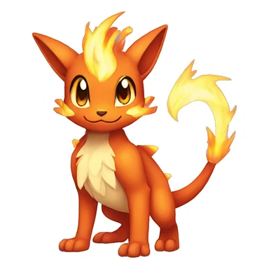 a anthro chibi-style fire-type Fakémon-hybrid full body sticker