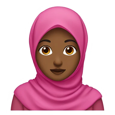 Brown hijabi with pink hijab sticker