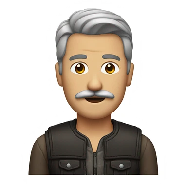 Man with mustache and leather vest sticker