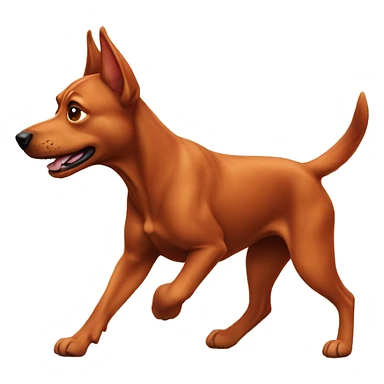 realistic solid red dog with pointed ears running sticker