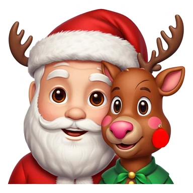 santa Rudolph hello sticker