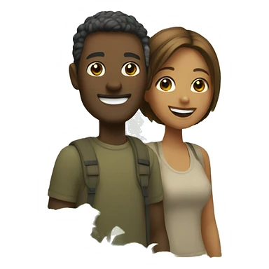 smiling couple in nature sticker