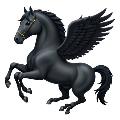 A black flying horse sticker
